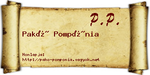 Pakó Pompónia névjegykártya
